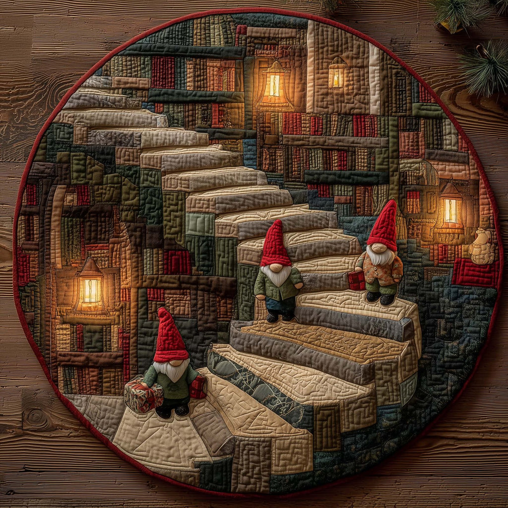 Gnome Spiral Library Round Mat Rug - Nature Design | Serene Home Decor