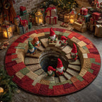 Gnome Spiral Round Mat Rug - washable non-slip printed rug