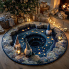 Gnome Star Tunnel Round Mat Rug - washable non-slip printed rug