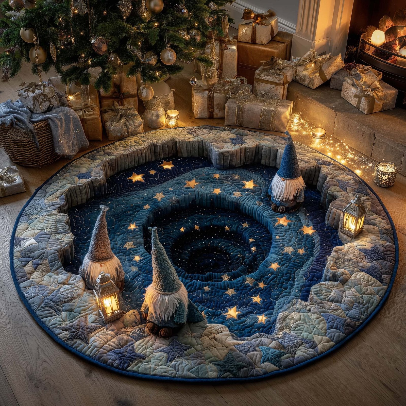 Gnome Star Tunnel Round Mat Rug - Nature Design | Serene Home Decor