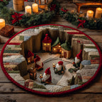 Gnome Village Below Round Mat Rug - Nature Design | Serene Home Decor