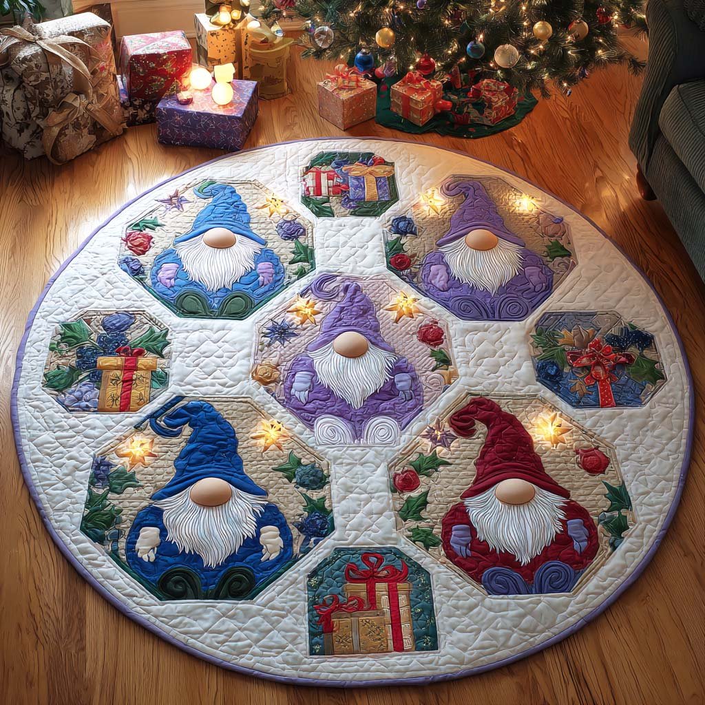 Gnome Village Round Mat Rug - Nature Design | Serene Home Decor
