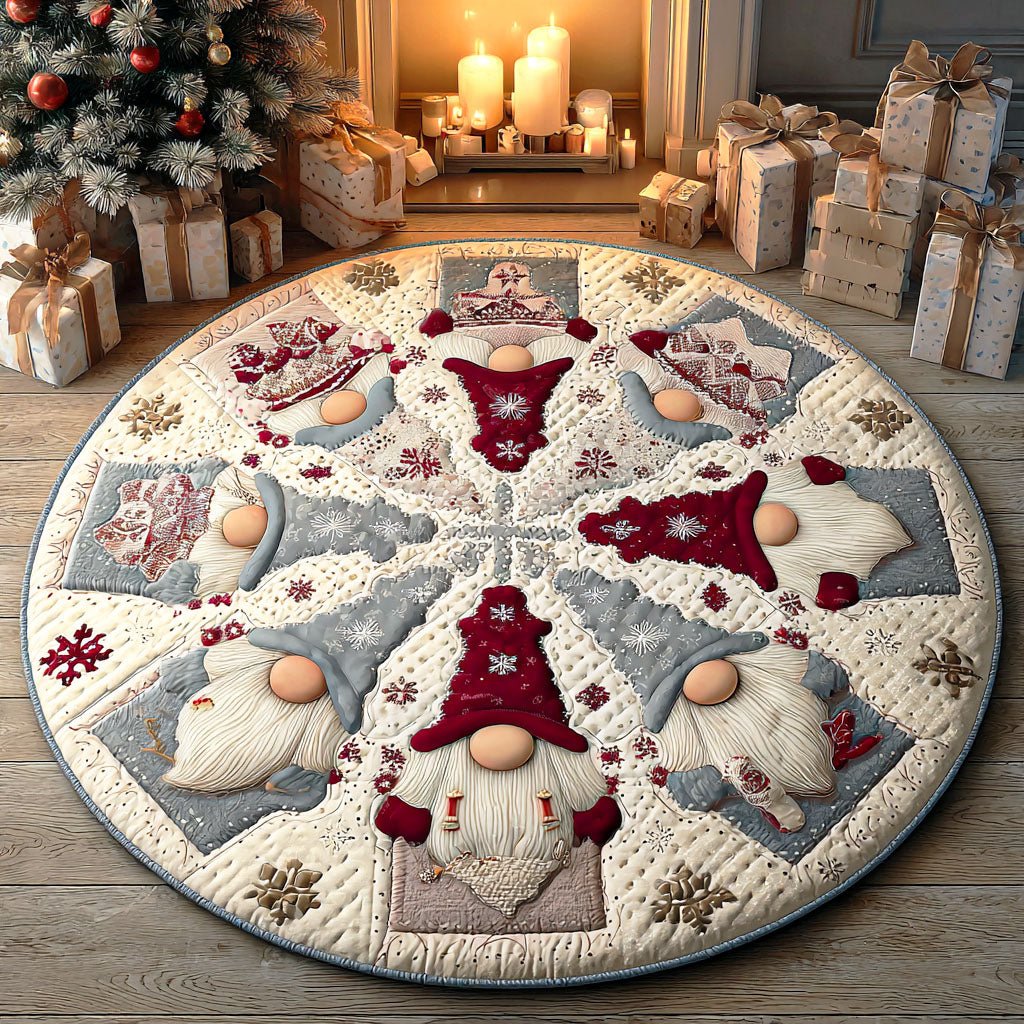 Gnome Village Round Mat Rug - Nature Design | Serene Home Decor