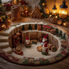 Gnome Workshop Round Mat Rug - washable non-slip printed rug