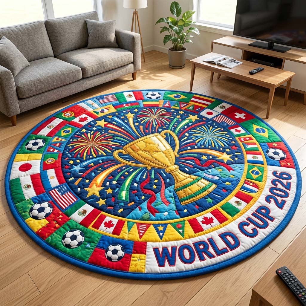 Goal Rush 2026 Round Mat Rug - Nature Design | Serene Home Decor