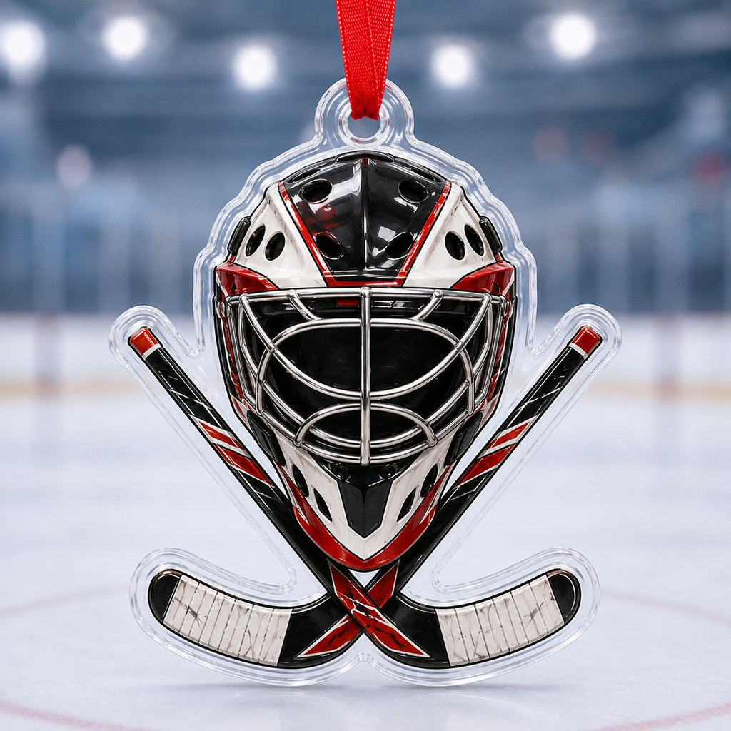 Goalie Mask Sticks Christmas Ornament