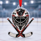 Goalie Mask Sticks Christmas Ornament