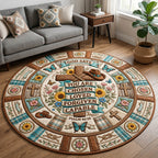 God Says You Are Round Mat Rug - washable non-slip printed rug