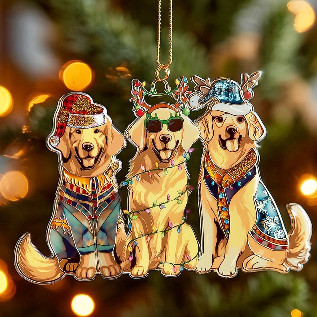 Red Truck Husky Christmas Ornament