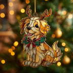 Golden Retriever Glow Christmas Ornament