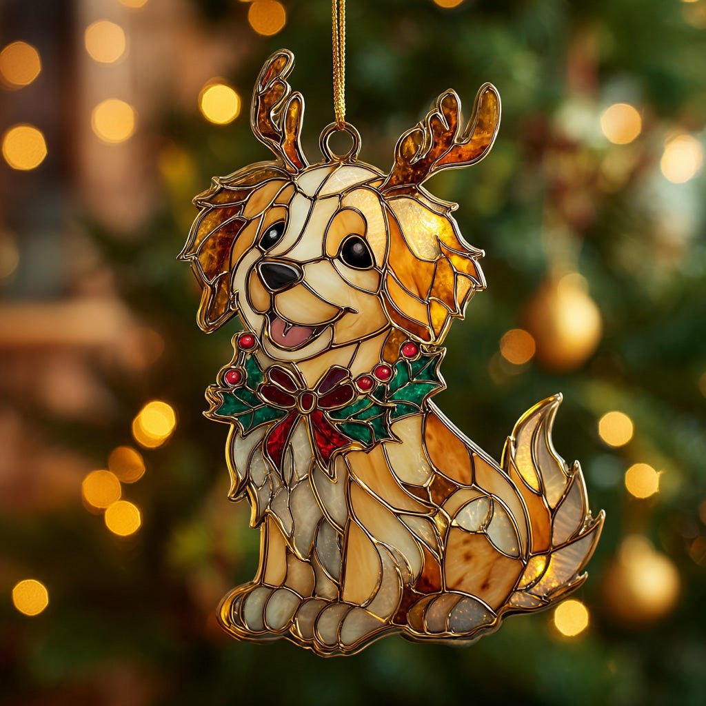 Golden Retriever Glow Christmas Ornament
