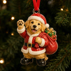 Golden Santa Claus Christmas Ornament