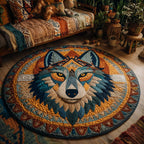 Golden Alpha Round Mat Rug - washable non-slip printed rug