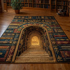 Golden Archive Passage area rug in a living room