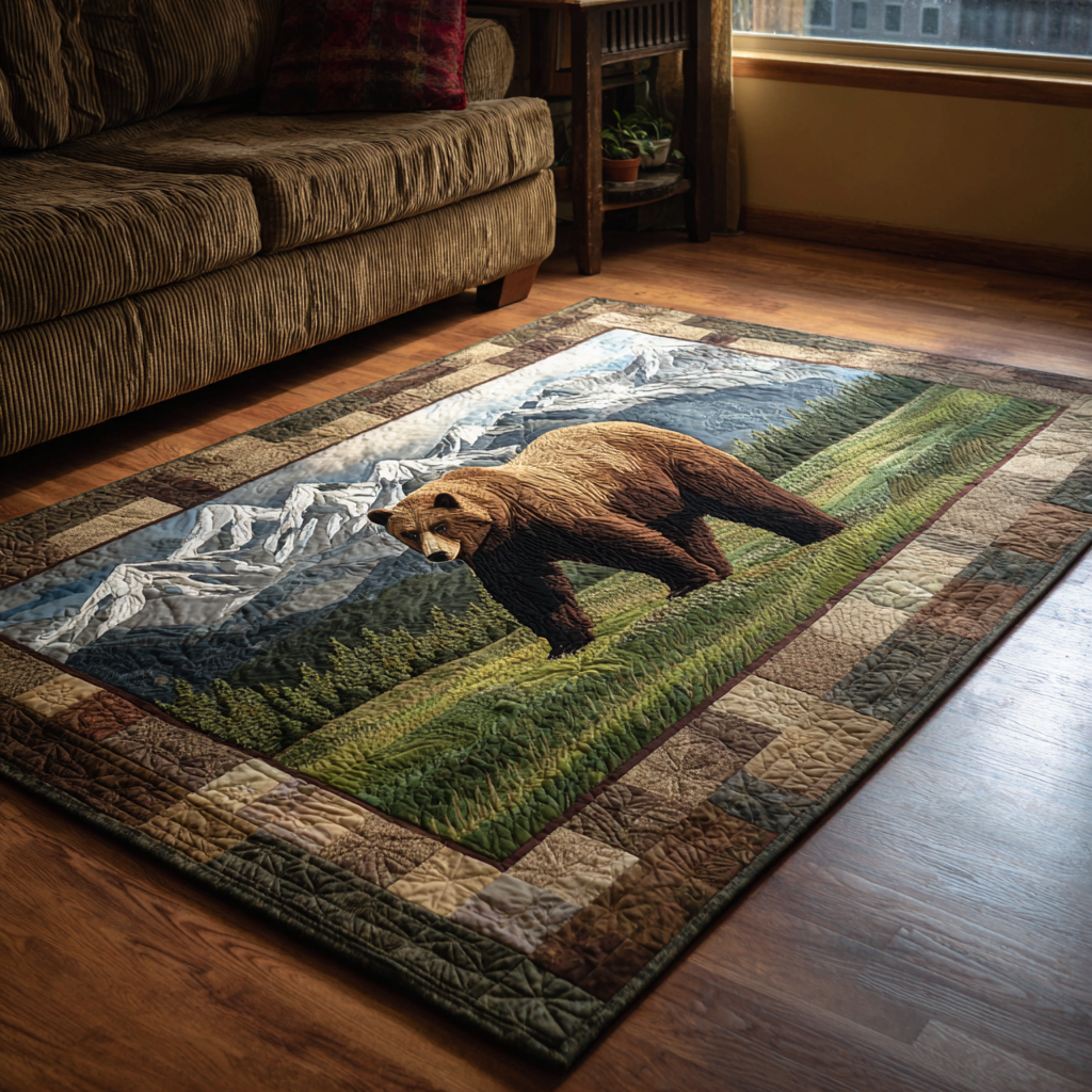 Golden Bear area rug in a living room