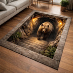 Golden Bear area rug in a living room