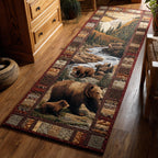 Golden Bear Runner Carpet Runner Rug - Cute Pet Design | Animal Printed Runner Rug