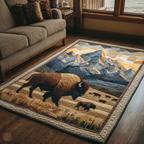 Golden Bison area rug in a living room