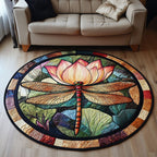 Golden Bloom Round Mat Rug - Nature Design | Serene Home Decor