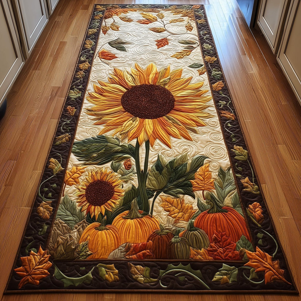 Golden Bloom Runner Rug - Nature Design | Serene Runner Rug