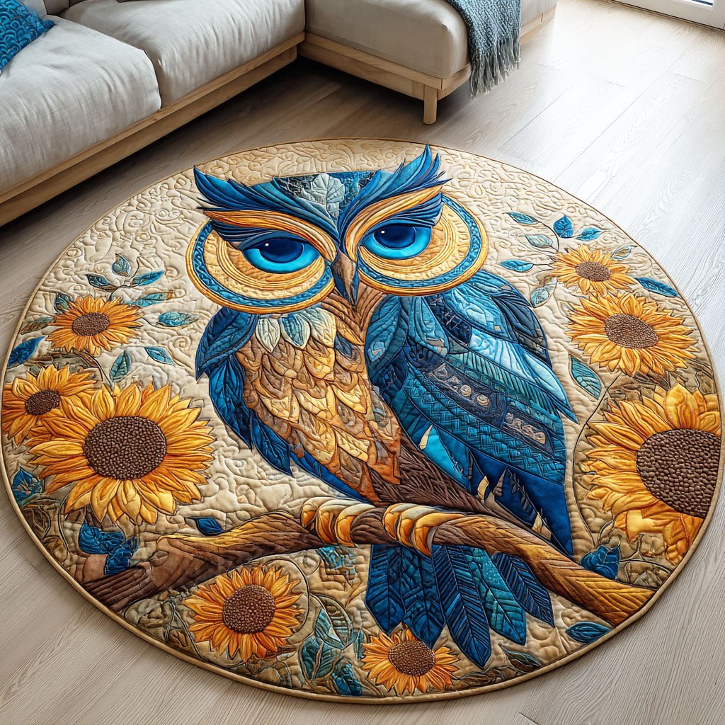 Golden Bloom Watch Round Mat Rug - washable non-slip printed rug