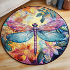 Golden Breeze Round Mat Rug - washable non-slip printed rug