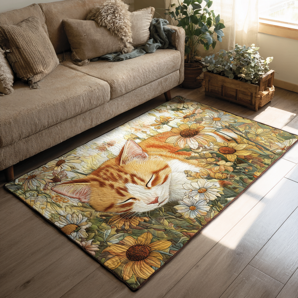 Golden Cat area rug in a living room