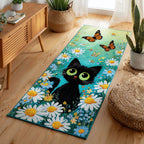 Golden Cat Runner Carpet Runner Rug - Cute Pet Design | Animal Printed Runner Rug