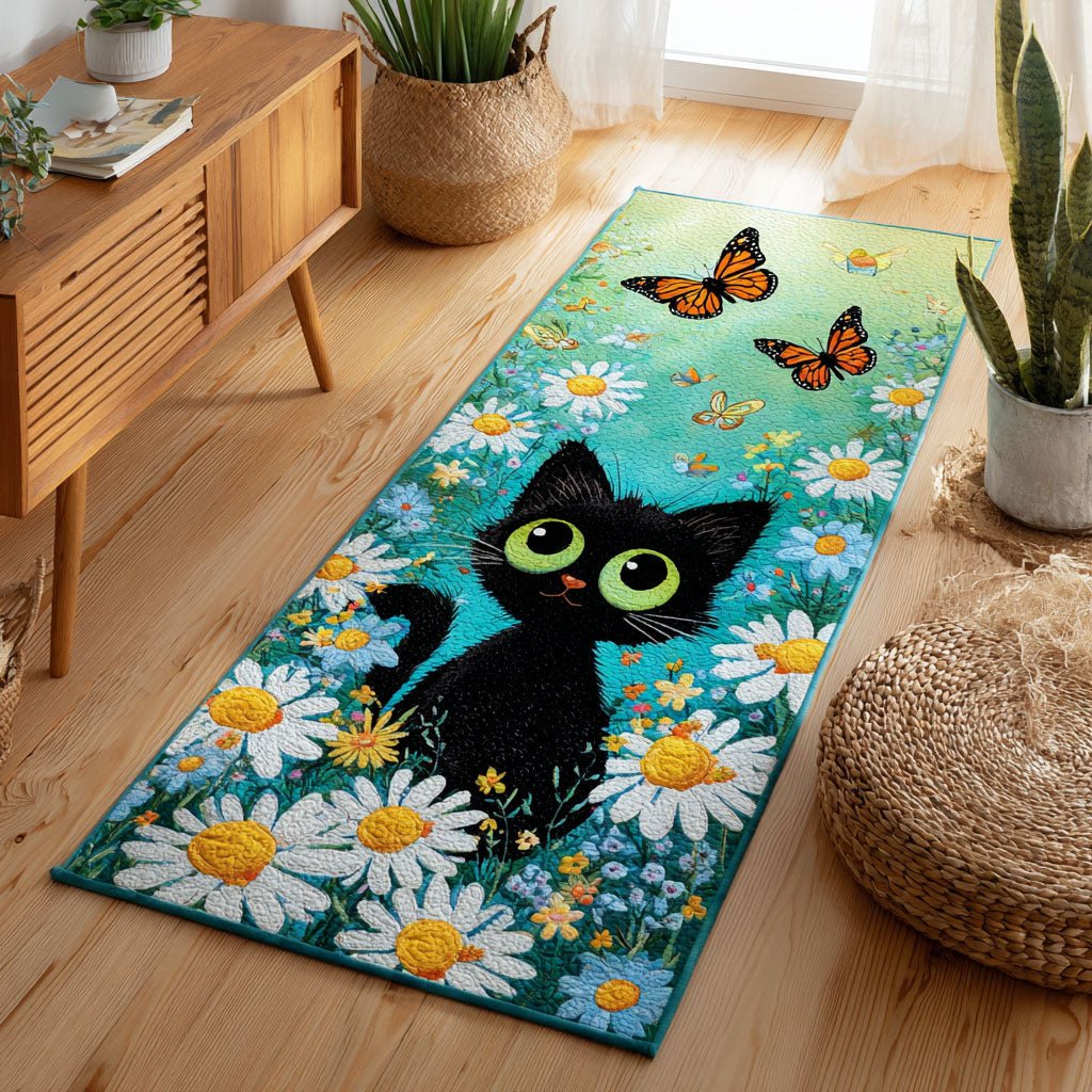 Golden Cat Runner Carpet Runner Rug - Cute Pet Design | Animal Printed Runner Rug
