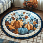 Golden Charm Round Mat Rug - washable non-slip printed rug