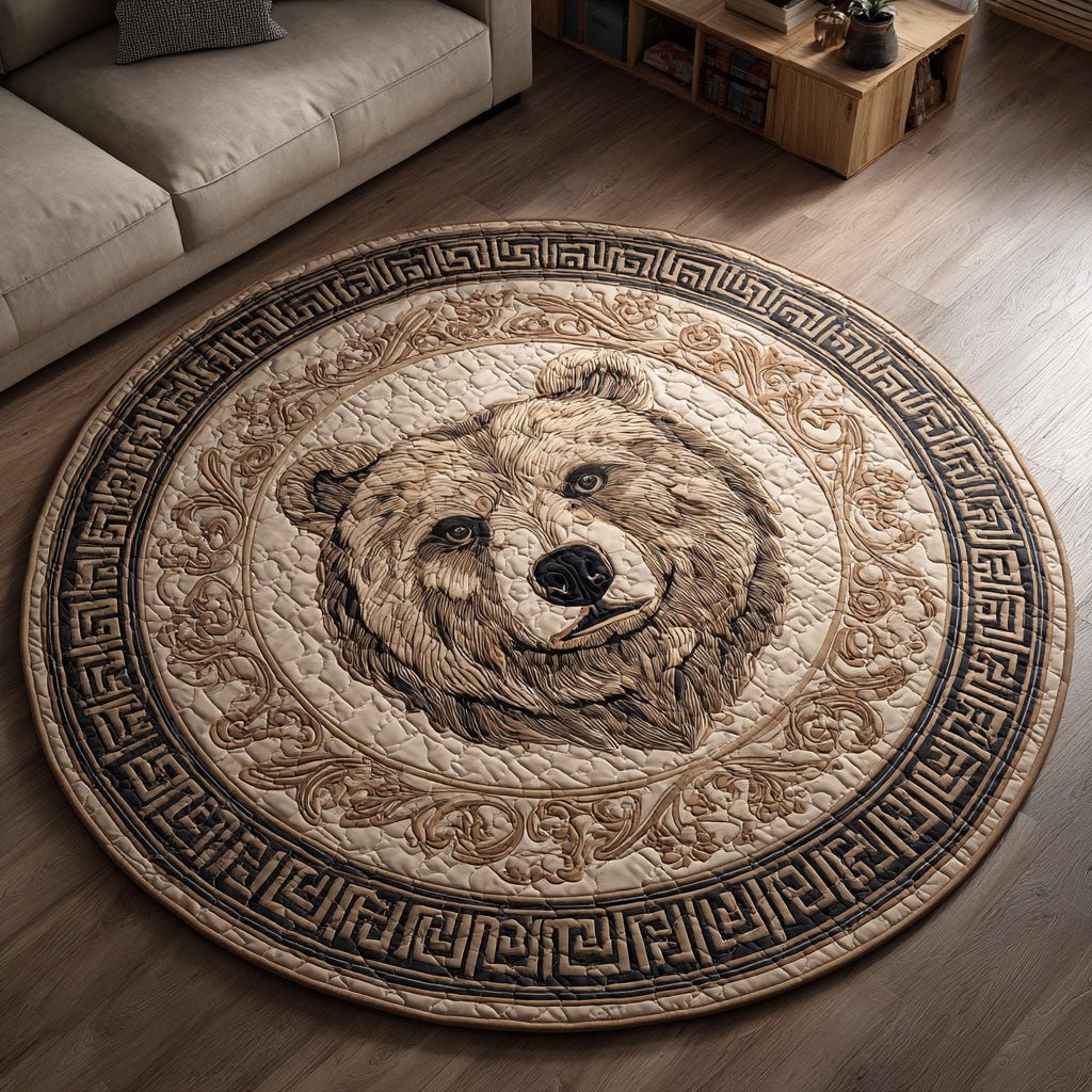 Golden Claw Round Mat Rug - washable non-slip printed rug