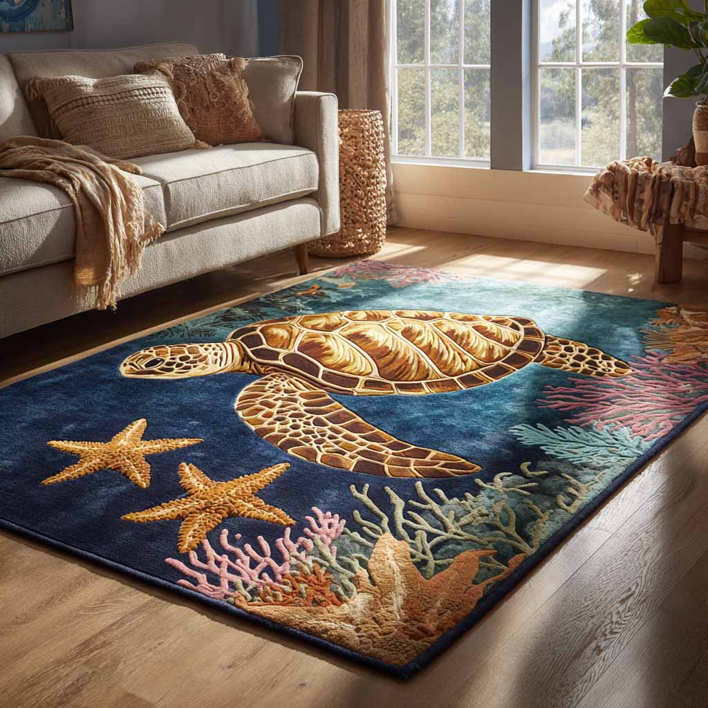 Golden Current area rug in a living room