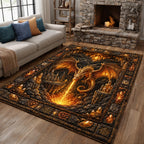 Golden Dragon area rug in a living room