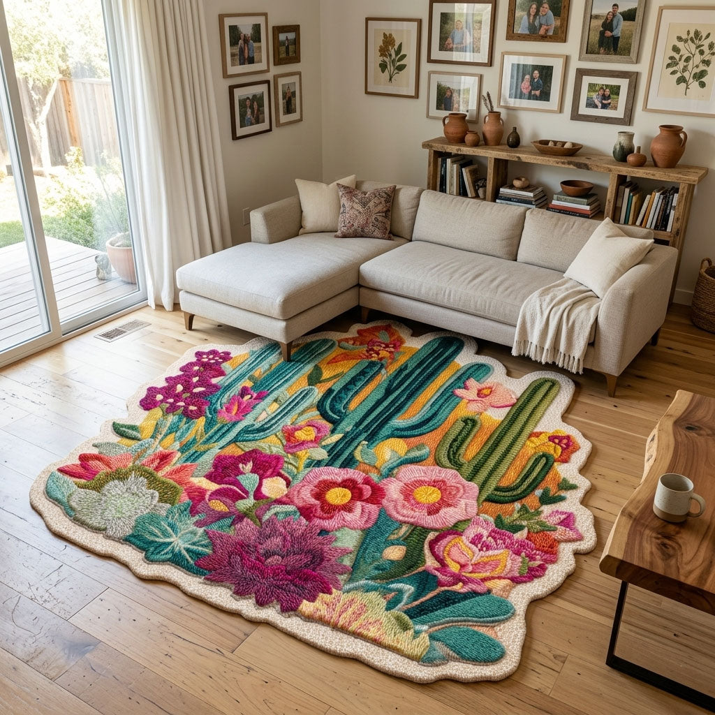 Golden Dunes Custom Shape Area Rug - Nature Design | Die-Cut Non-Slip Rug - washable non-slip printed rug