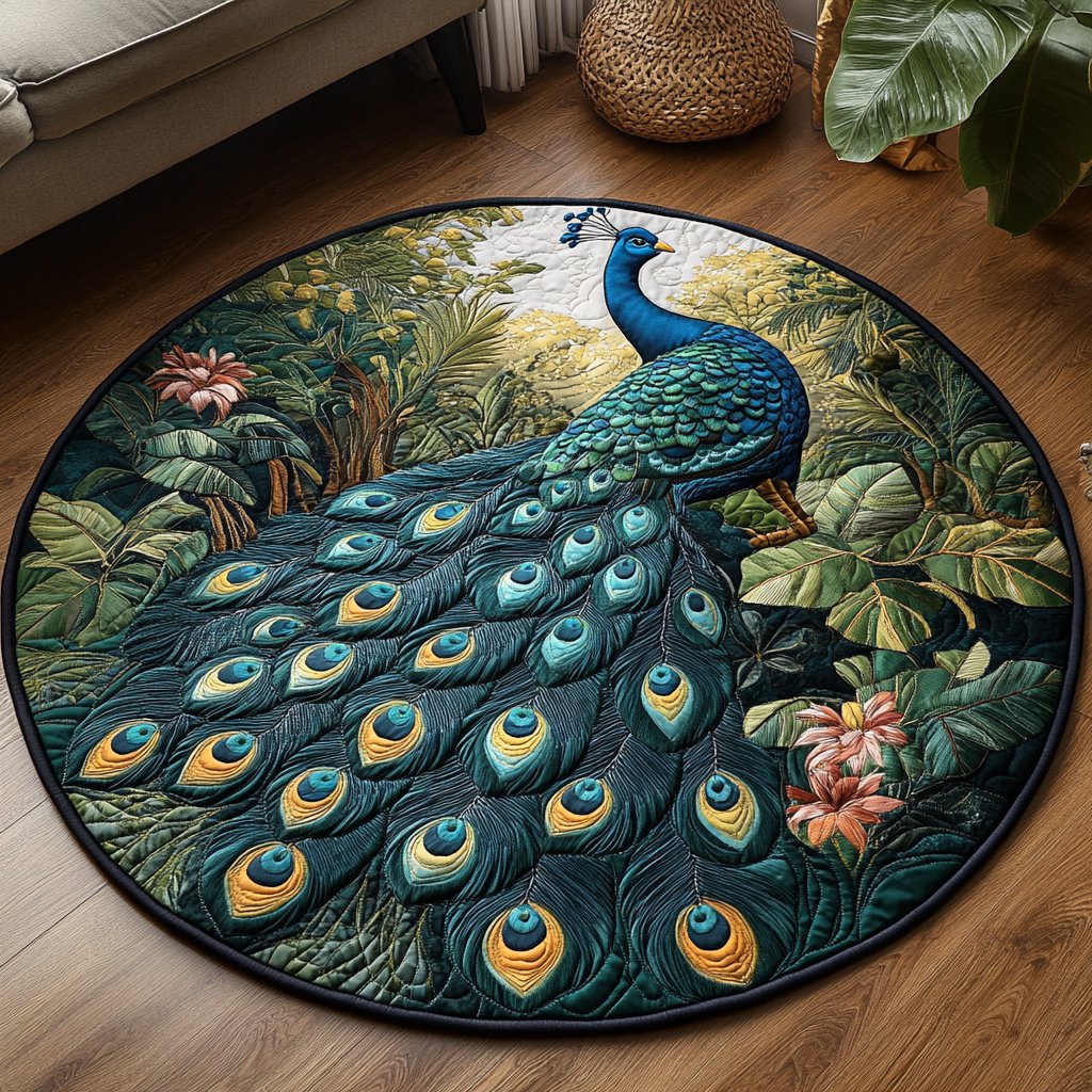 Golden Eyes Round Mat Rug - washable non-slip printed rug