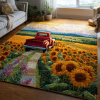Golden Field Journey area rug in a living room