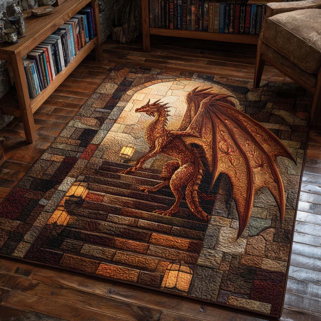 Golden Flight area rug in a living room