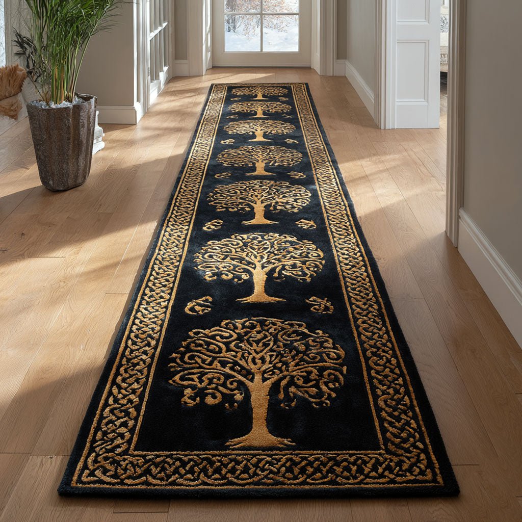 Golden Forest Pathway Runner Carpet Runner Rug - Cute Pet Design | Animal Printed Runner Rug