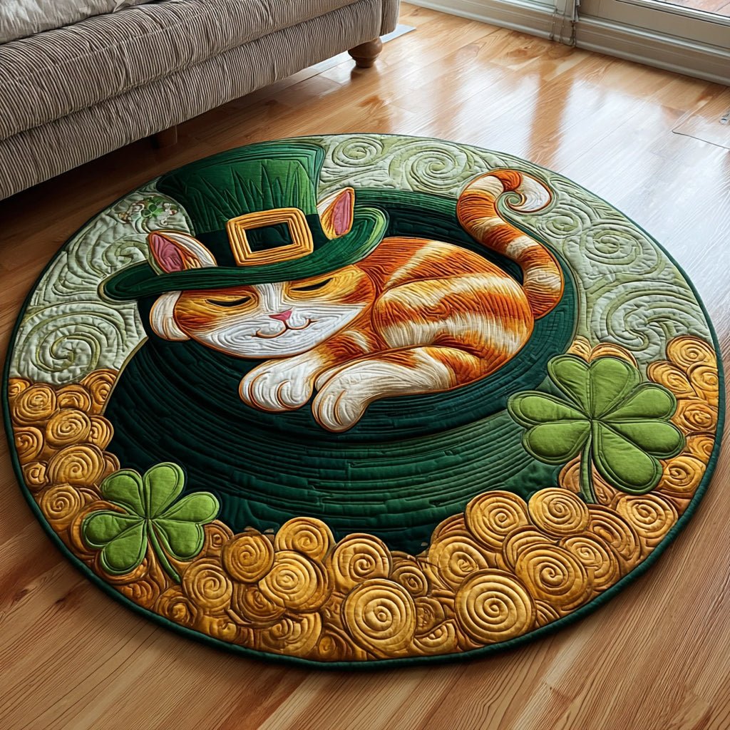 Golden Fortune Gaze Round Mat Rug - Nature Design | Serene Home Decor