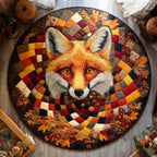 Golden Fox Trail Round Mat Rug - washable non-slip printed rug