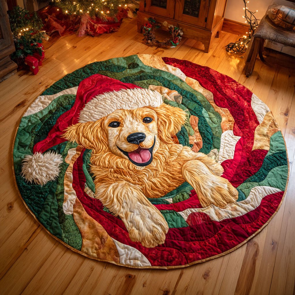 Golden Frost Round Mat Rug - Nature Design | Serene Home Decor