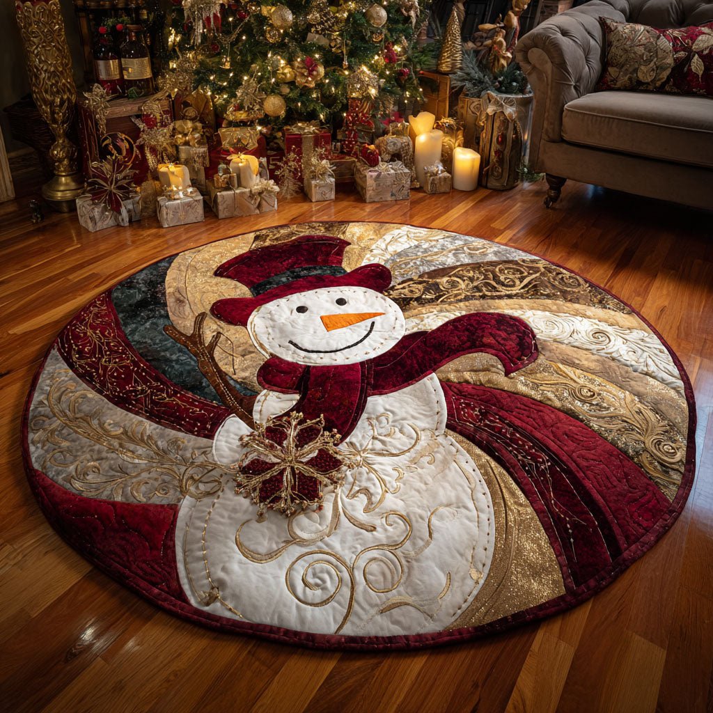 Golden Frost Round Mat Rug - washable non-slip printed rug