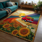 Golden Garden Odyssey area rug in a living room