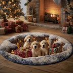Golden Gift Pit Round Mat Rug - washable non-slip printed rug