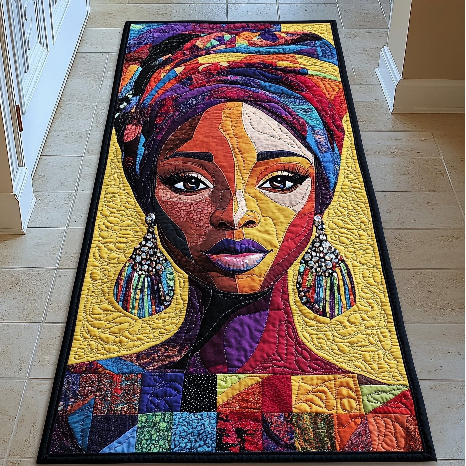Golden Glow Runner Rug - Nature Design | Serene Runner Rug