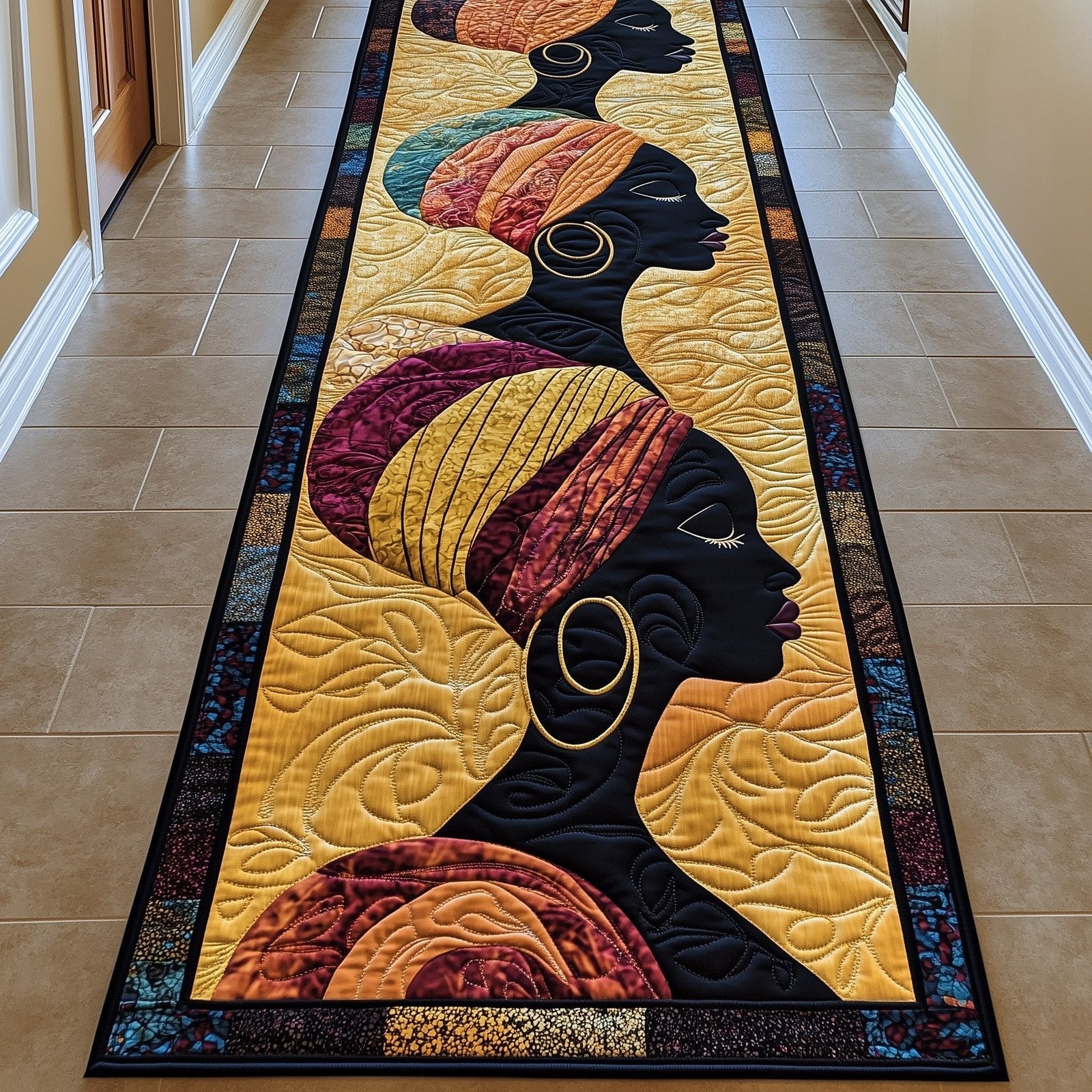 Golden Glow Runner Rug - Nature Design | Serene Runner Rug