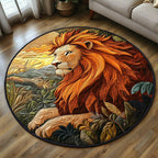 Golden Guardian Round Mat Rug - washable non-slip printed rug