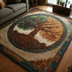 Golden Halo area rug in a living room