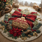 Golden Harmony Ornament Round Mat Rug - washable non-slip printed rug
