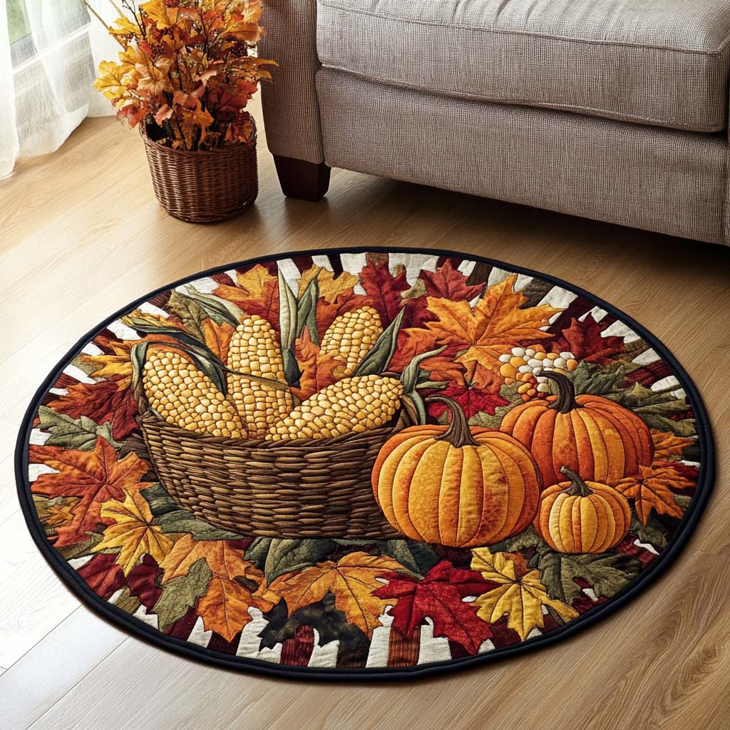 Golden Harvest Round Mat Rug